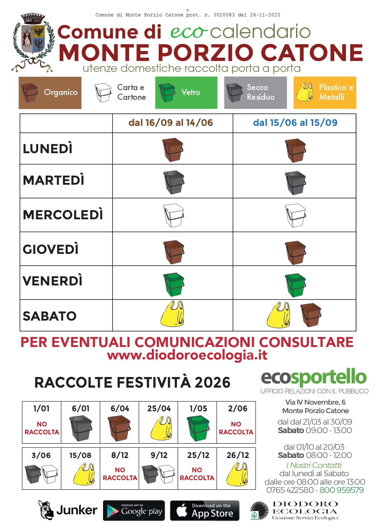 Eco calendario 2026 - Monte Porzio Catone